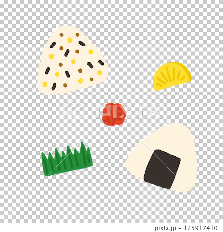 手繪飯糰的可愛插圖集 手繪飯糰的可愛插圖集 125917410