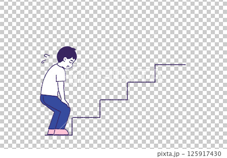 一個站著不動的男人（擔心、停滯、沮喪） 125917430