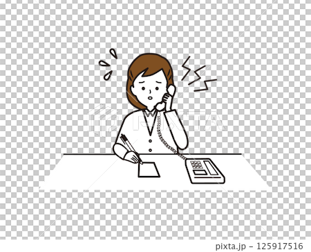 A woman handling a complaint over the phone A woman handling a complaint over the phone 125917516