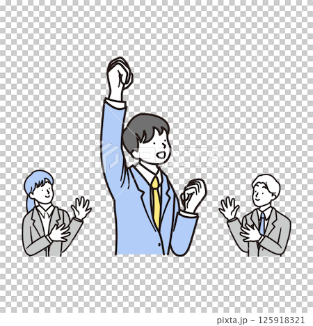 A simple illustration of a smiling high school boy 125918321