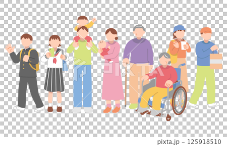 人々のイラストセット 125918510