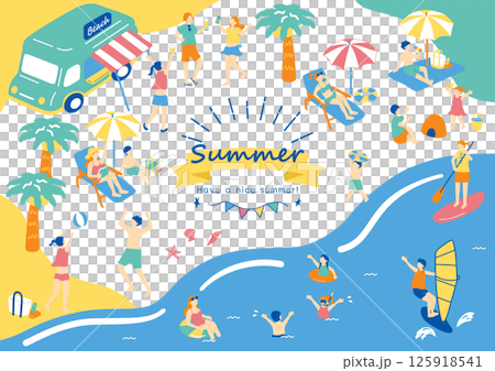 人們享受夏日的海 人們享受夏日的海 125918541