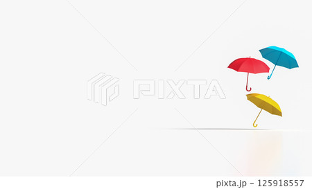 The Multi color Umbrella for weather concept 3d Rendering. 125918557