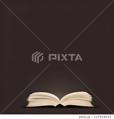 An opened book isolated on a gray background with copy space for your work. 125918634