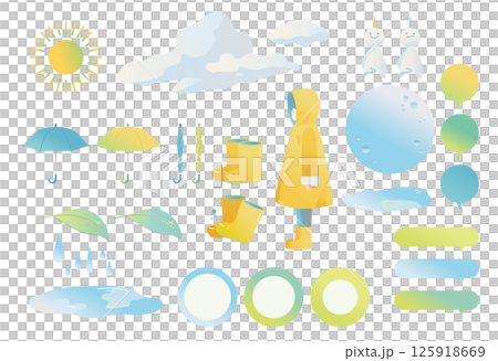 雨の日と晴れ間のセット 125918669