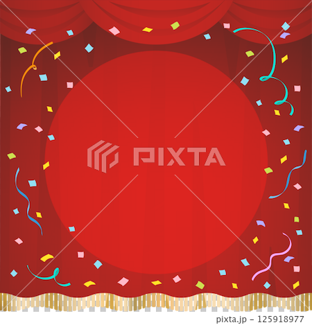 彩色紙屑和舞台佈 彩色紙屑和舞台佈 125918977