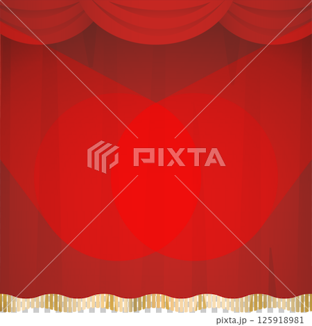 Stage curtain with spotlight 125918981
