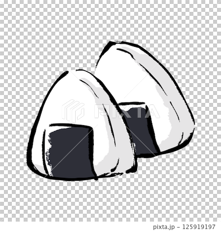 筆タッチのおにぎりのイラスト 125919197