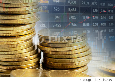 Stock market investment trading financial, coin and graph. Stock market investment trading financial, coin and graph. 125919239