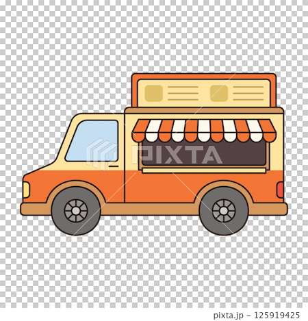 FOOD TRUCK vehicle icon doodle cute line illustration single symbol simple minimal clean flat transportation city doodle FOOD TRUCK vehicle icon doodle cute line illustration single symbol simple minimal clean flat transportation city doodle 125919425