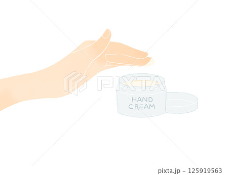 ハンドクリームをすくう手のイラスト 125919563