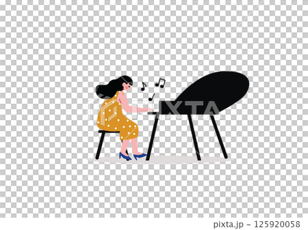 ピアノを弾く女性 125920058
