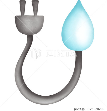Plug and drip hand drawn transparency illustration Plug and drip hand drawn transparency illustration 125920205