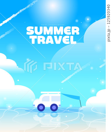 Various summer travel background illustration Various summer travel background illustration 125920340