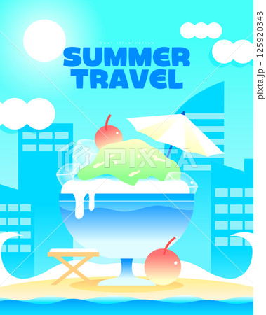 Various summer travel background illustration Various summer travel background illustration 125920343
