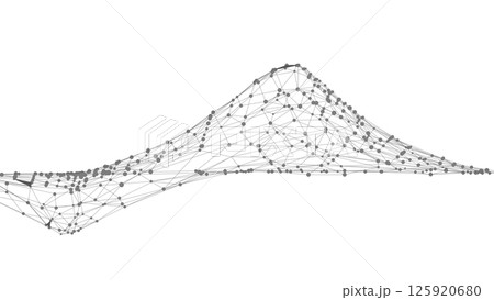 Dots connected by lines. Abstract wave. Minimalist mesh. Abstract polygonal shape. Dots connected by lines. Abstract wave. Minimalist mesh. Abstract polygonal shape. 125920680