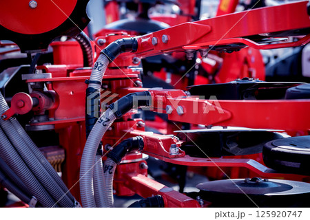 Modern agricultural machinery and equipment. Industrial details. Modern agricultural machinery and equipment. Industrial details. 125920747