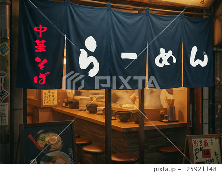 ラーメン店の入り口 125921148