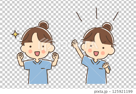A set of motivated women in scrubs (fist pump, A-I-O) A set of motivated women in scrubs (fist pump, A-I-O) 125921199