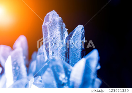 Blue crystal texture and background. Beautiful abstract background. 125921329