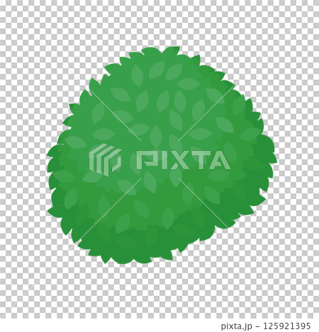 丸い植え込みのイラスト 125921395