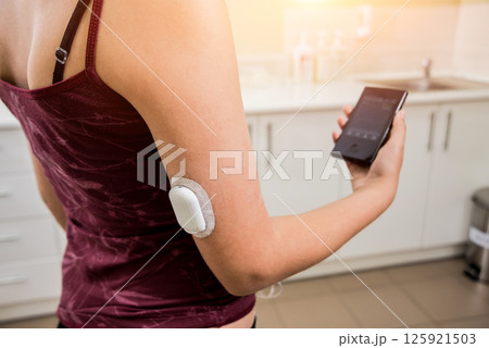 Medical device for glucose check. Continuous glucose monitoring pod.  125921503