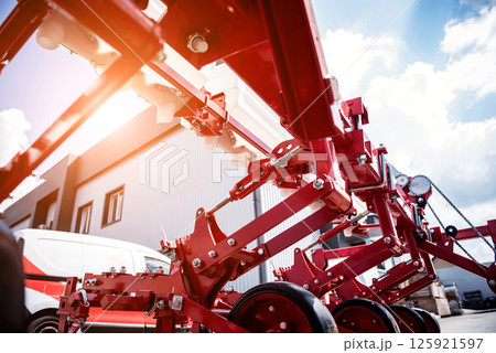 Modern agricultural machinery and equipment. Industrial details. Modern agricultural machinery and equipment. Industrial details. 125921597