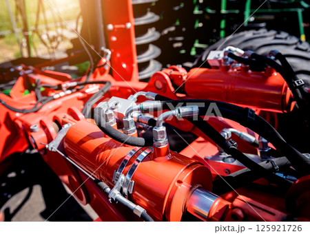 Modern agricultural machinery and equipment. Industrial details. 125921726