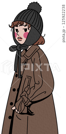 llustration of a cute girl posing on white background. 125922238