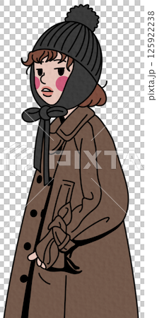 llustration of a cute girl posing on white background. 125922238
