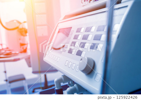 Modern equipment in operating room. Medical devices for neurosurgery. 125922426
