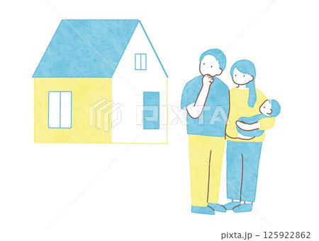 住宅について検討する若い夫婦 125922862
