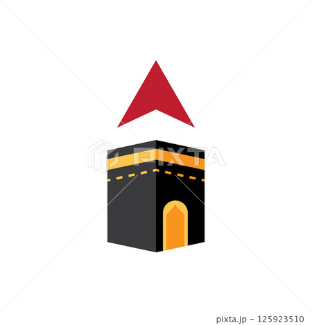 Kaaba with pin location Kaaba with pin location 125923510