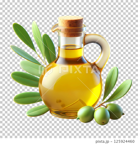 olive oil in glass bottle 125924460