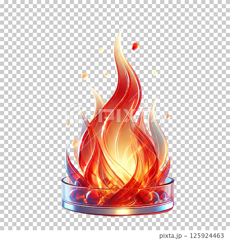 burning flame on black background 125924463