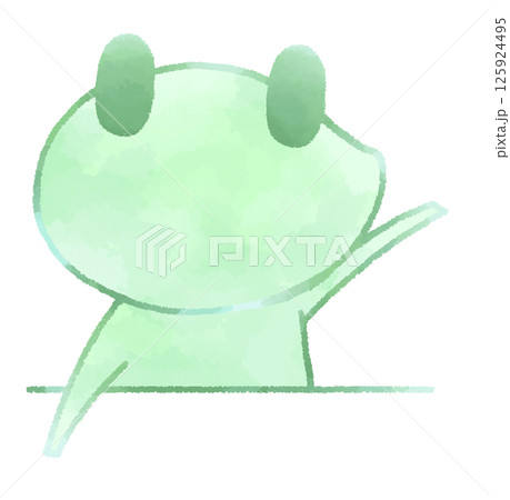 右を指し示すカエル(緑色) 125924495