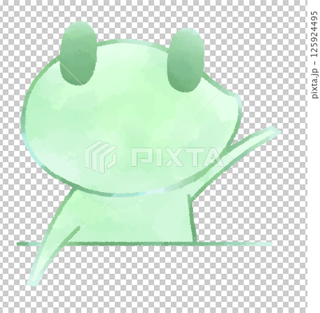 右を指し示すカエル(緑色) 125924495