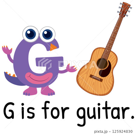 Alphabet Illustration: G is for Guitar 125924830