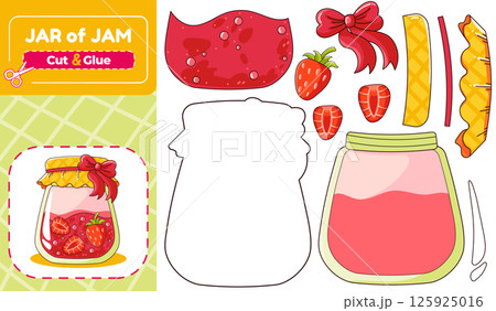 Jar of Jam Paper Model Puzzle Cut and Glue Activity for Kids Jar of Jam Paper Model Puzzle Cut and Glue Activity for Kids 125925016