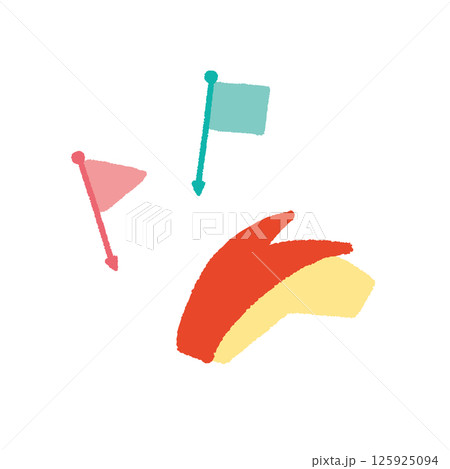 うさぎりんごのかわいい手書きイラスト　お弁当　デザート 125925094