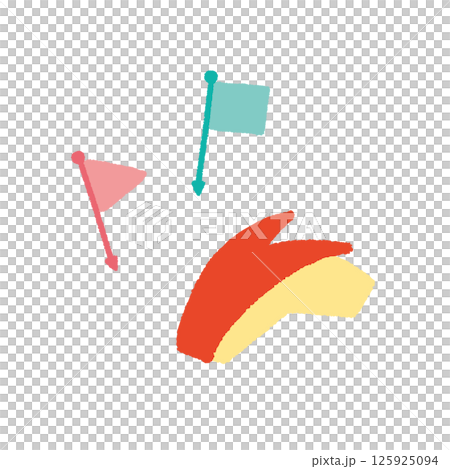 うさぎりんごのかわいい手書きイラスト　お弁当　デザート 125925094