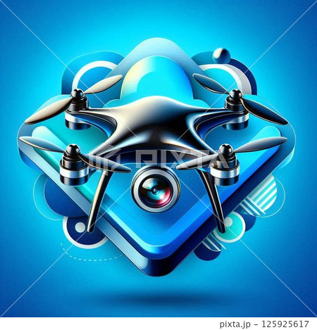 空飛ぶドローン　 125925617