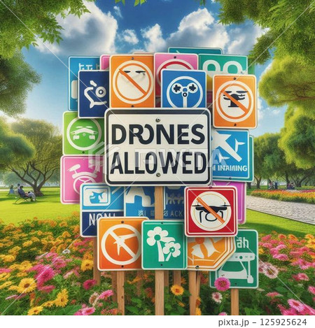 空飛ぶドローン　 125925624