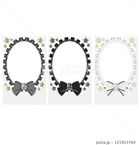 推し活チェキ ポラロイドカメラ デコレーション ジュエル フレーム ブラック グレー ホワイト 125925760