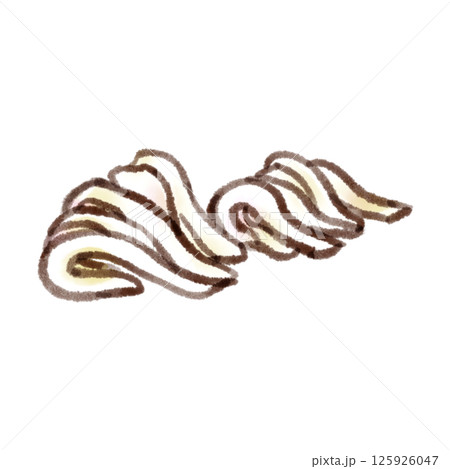 イカの刺身のイラスト（墨絵風） 125926047