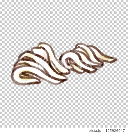 イカの刺身のイラスト（墨絵風） 125926047
