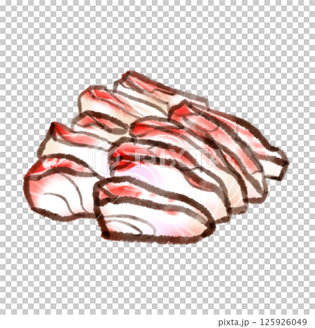 ヒラマサの刺身のイラスト（墨絵風） 125926049