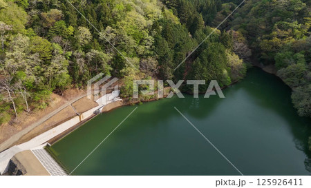 小篠溜池（空撮）- 山梨県大月市,日本 125926411