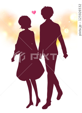 手を繋いで歩く男女 春 手を繋いで歩く男女 春 125926532