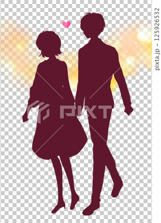 手を繋いで歩く男女 春 手を繋いで歩く男女 春 125926532